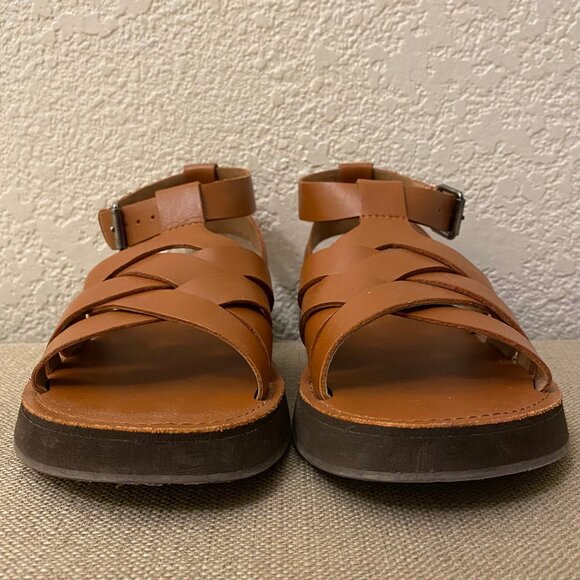 Madewell Ankle Strap Fisherman Sandals Platform in Burnished Caramel Size 6.5 - Picture 4 of 12